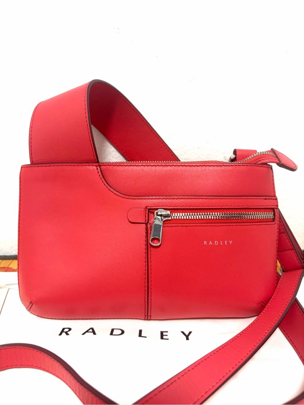 Radley London Coral Red Pockets Icon Crossbody - Nearly New